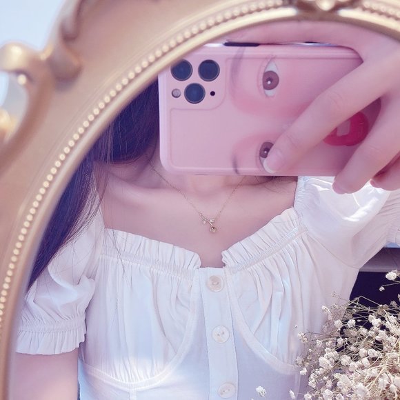 NEW 14K Gold Plated Diamond Rose Necklace d - Picture 3 of 8